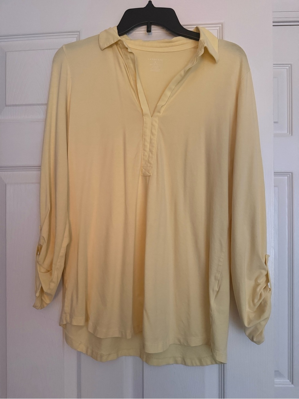 Light Yellow Women's mid length  Collared Tunic